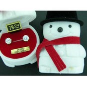 CUBIC ZIRCIONIA EARRINGS IN SNOWMAN BOX