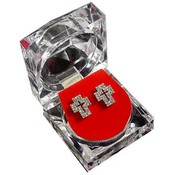 Cross Outlined Earrings | Silver