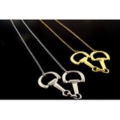 Designer Inspired Horse Bit Necklace | Gold