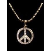 Peace Sign Necklace and Pendant | Gold