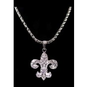 Fleur de Lis Necklace and Pendant | Rhodium