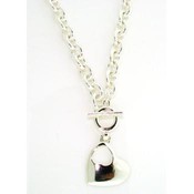 Off Center Cut Out Heart Necklace
