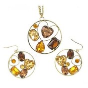BeJeweled Necklace &amp; Earrings Sets | Gold/Topaz