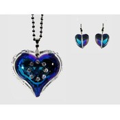 Acrylic Heart Necklace &amp; Earring Set | AB