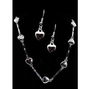 Love Chain Necklace &amp; Earring Set | Silver