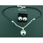 Horse Necklace and Earring Set in Leather