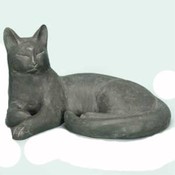 Case of 2 - 15.5" Resin Sitting Cat - Green