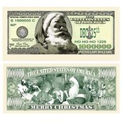 Santa One Million Dollar Bills Stocking Stuffers