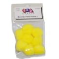 8 Yellow Acrylic Pom Poms 1"