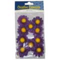 10 Pack Mini Polyester Daisy Heads - Purple