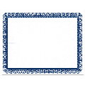 Blue Border on White Stock