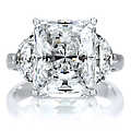 Fake Engagement Ring: Emerald Radiant Cut CZ