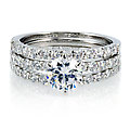 Angita's Round Cut CZ Wedding Ring Trio Set
