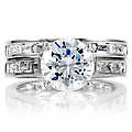 Araceli's Round & Baguette CZ Wedding Ring Set