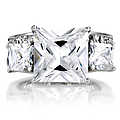 CZ Three Stone Wedding Ring Set - Final Sale