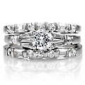  Malea's Silver Wedding Ring Trio Set 