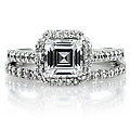 Devon's 1.5 CT Asscher Cut CZ Wedding Ring Set
