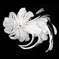 Audrey's Feather & Rhinestone Hair Comb