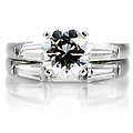 Hazel's Round & Baguette Cut CZ Wedding Ring Set