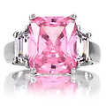 Simulated Pink Diamond Engagement Ring