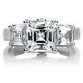 Lisa's Three Stone Asscher Cut CZ Ring