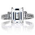 Norah's Engagement Vintage Rings - Emerald Cut CZ