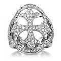 Samara's Cocktail Ring - Fleur de Lis Cross