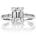 Signity CZ Engagement Ring - Step Emerald Cut