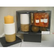 Shanti 3 Piece Faux Leather Candle Set