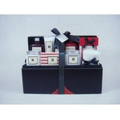 10pc Red &amp; Rosy bath gift set in leather case