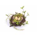 Bird Nest w/Eggs 6"D Twig