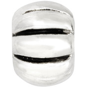 Amanda Blu Silver Plated Bead-Puffy Ribbed