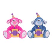 11" PINK AND BLUE BIRTHDAY DOG