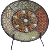 Round Metal Charger With Stand