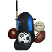 Bat Backpack with Zippered Bottom for Ball Storage