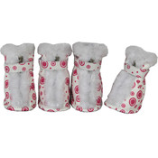 Pink / White Fur Protective Boots -Set of 4 - SM