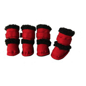 Red Shearling Duggz shoes - set of 4 - SM