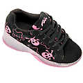 Kid's Light Up Sneaker w/ Skulls- Black/Pink(Case of 18)