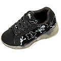 Kid's Light Up Sneaker w/ Skulls- Black/Gray(Case of 18)