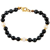 Magnetic Hematite Bracelet With Pearl Accents