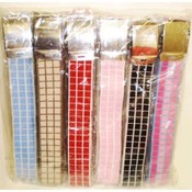 Ladies Canvas Belt With Checker Design