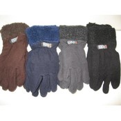 Fleece Gloves With Fur Top