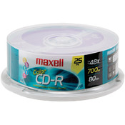 Maxell 80Min 25Pk Cdr Sp Clrs