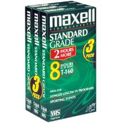 Maxell 3Pk T160 Hi-Quality VHS Tape