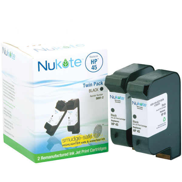 Nukote Hp45 2Pk Black Ink
