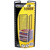 Fellowes 20 Capacity Black Wire CD Tower