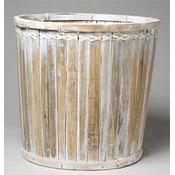 White Wash Bamboo Basket