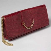 Clutch Purse - Burgundy with Gold Chain