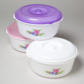 Round Food Storage Container W/Flower Design