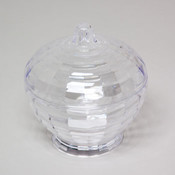Round Clear Cut Glass Look Candy Dish